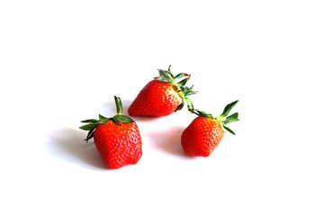 Strawberries on a white background