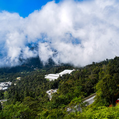Genting Highlands is a popular tourist attraction in Kuala Lumpur, Malaysia. An ariel view of...