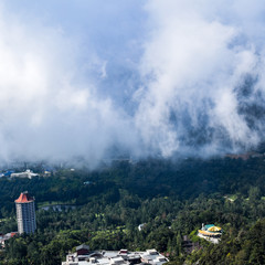 Genting Highlands is a popular tourist attraction in Kuala Lumpur, Malaysia. An ariel view of...