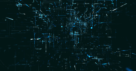 Abstract digital network data background, 3D rendering