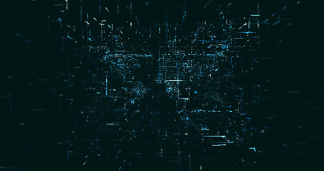 Abstract digital network data background, 3D rendering