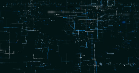 Abstract digital network data background, 3D rendering