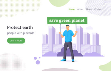 Save green planet. Prepare for day of Earth, save planet.