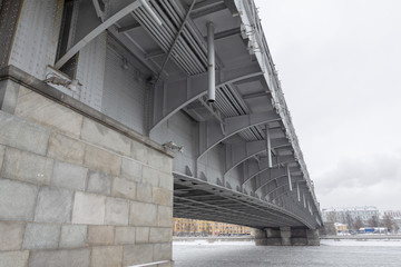 View of the Crimean bridge in Moscow, Russia.