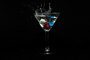 Water splash from glass 