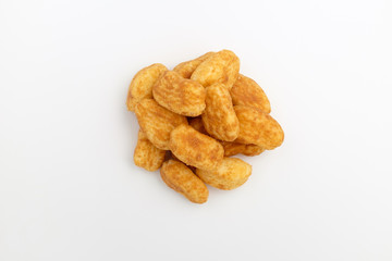 Brown rice cracker on white background