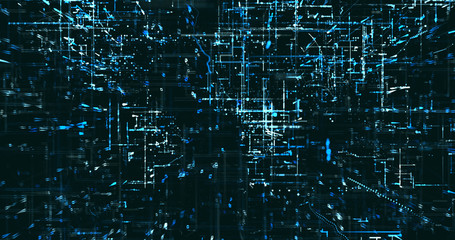 Abstract digital network data background, 3D rendering