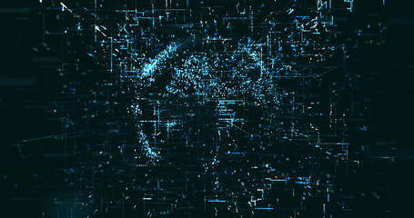 Abstract digital network data background, 3D rendering