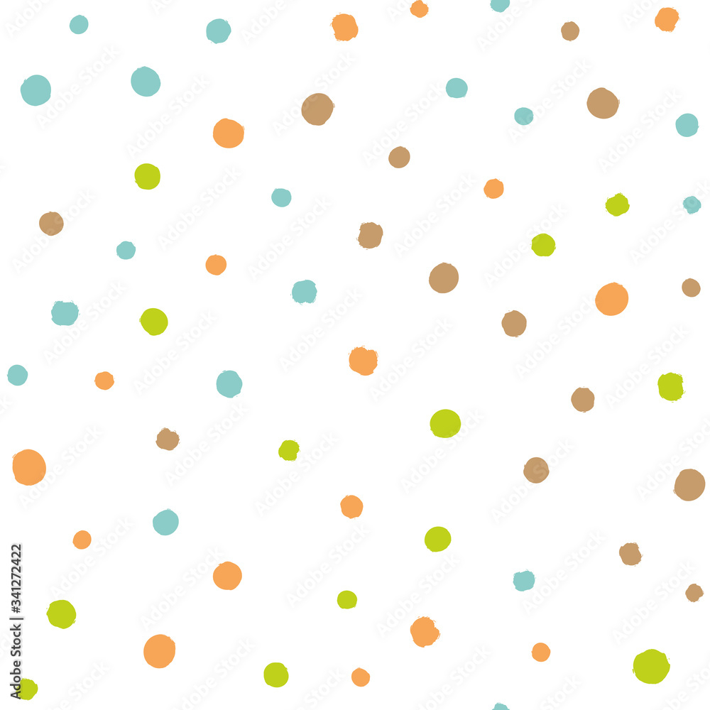 Poster scattered colorful brush dots. seamless background pattern. abstract vector wallpaper