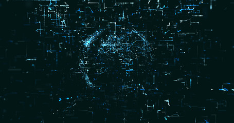 Abstract digital network data background, 3D rendering