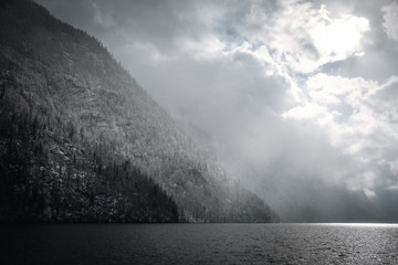 Fog over the lake - layers
