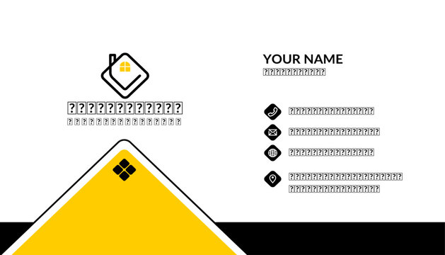 Yellow and black real estate business card  template