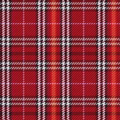 Vector graphic of black, red, maroon and white gingham cloth background with fabric texture. Seamless fabric texture. Suits for Decorative Paper, Covers and Gift Wrap. No gradient. No transparent.