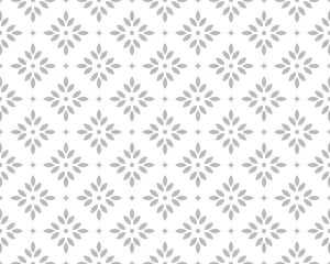 Fototapete Flower geometric pattern. Seamless vector background. White and grey ornament. Ornament for fabric, wallpaper, packaging. Decorative print. © ELENA