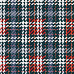 Red, green and white gingham cloth background with fabric texture. Seamless fabric texture. Seamless tartan tiles. Suits for covers, packaging and gift wrap. No gradient. No transparent. EPS10
