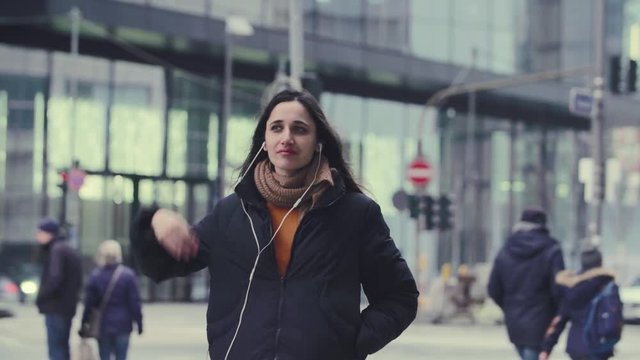 Real Life Female Model Posing on City Street