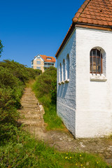 Fototapeta premium very beautiful old villa and chapel Maria Leopold II street Koksijde, Belgium