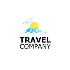 Vector Logo travel agency symbol sea on white