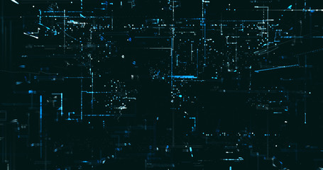 Abstract digital network data background, 3D rendering