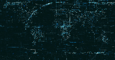 Abstract digital network data background, 3D rendering