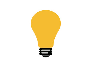Yellow light bulb on a white background.