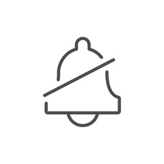 Mute line icon with bell and silent mode