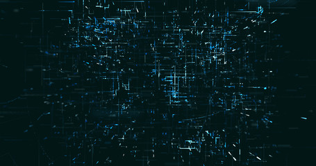 Abstract digital network data background, 3D rendering