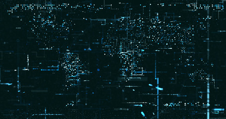 Abstract digital network data background, 3D rendering