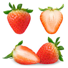 Red berry strawberry isolated on white background, Fresh Korean strawberry isolated on white (With clipping path)