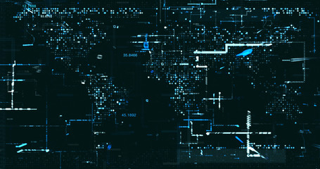 Abstract digital network data background, 3D rendering