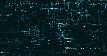 Abstract digital network data background, 3D rendering