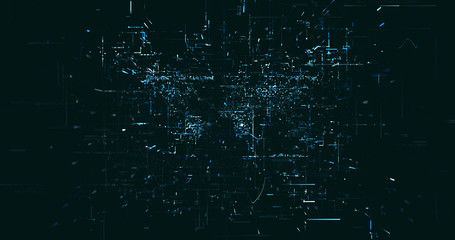 Abstract digital network data background, 3D rendering