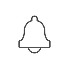 Obraz premium Bell line icon and alarm clock concept