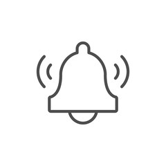 Bell line icon and alarm clock concept