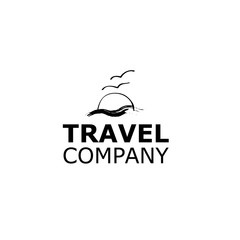Vector Logo travel agency symbol sea on white