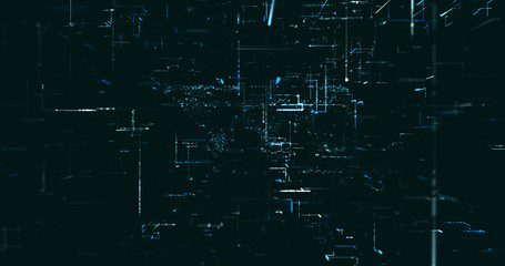 Abstract digital network data background, 3D rendering