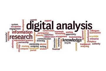 Digital analysis word cloud concept