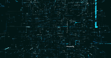 Abstract digital network data background, 3D rendering