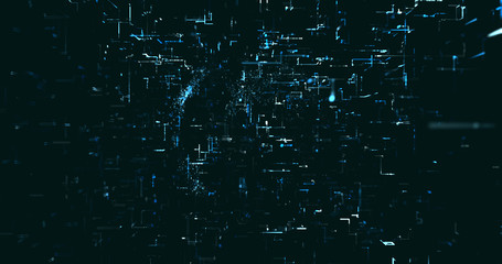 Abstract digital network data background, 3D rendering