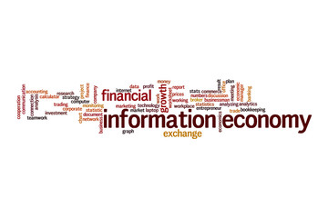 Information economy word cloud concept