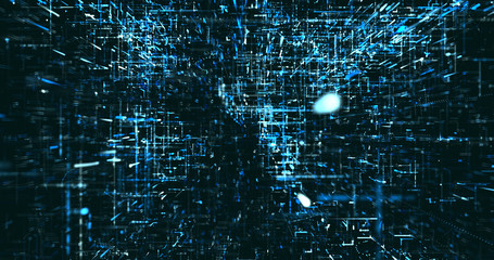 Abstract digital network data background, 3D rendering