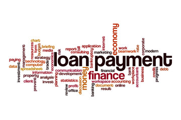 Loan payment word cloud concept