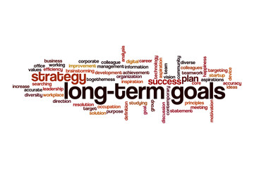 Long-term goals word cloud concept