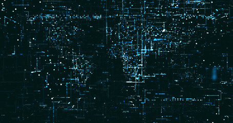 Abstract digital network data background, 3D rendering
