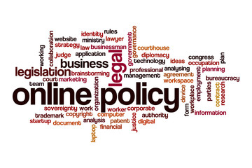 Online policy word cloud concept