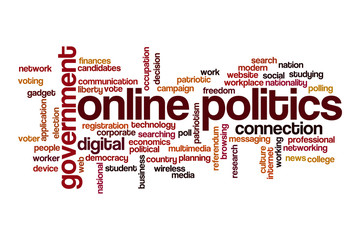 Online politics word cloud concept
