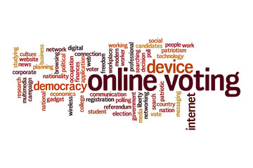 Online voting word cloud concept