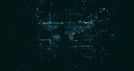 Abstract digital network data background, 3D rendering