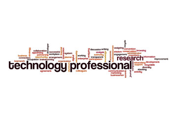 Technology professional word cloud concept