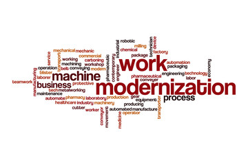 Work modernization word cloud concept